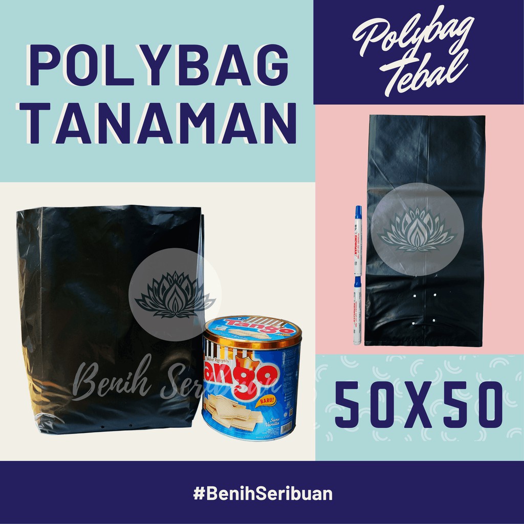 1 Polybag 50x50 Plastik Polibag Tanaman Besar Polibek Tebal 50 x 50 Benih Bibit Buah Bunga Sayuran