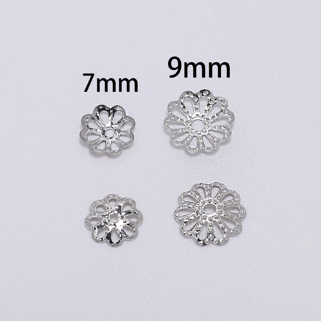 200pcs 7 9mm Silver Gold Flower Petal Beads Caps Bulk End Spacer Charms Bead Caps For Jewelry Making Accessories DIY Supplies