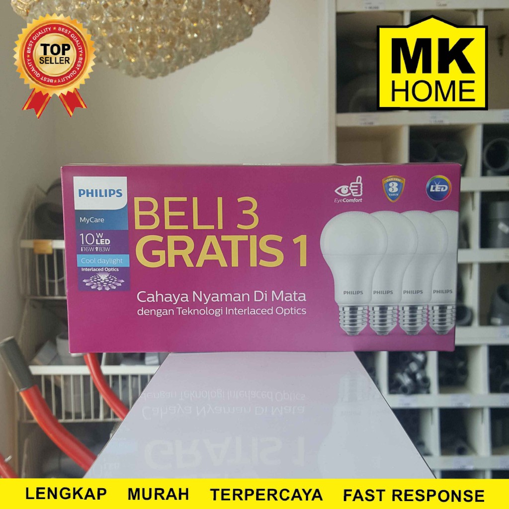 Paket isi 4 Lampu Led philips 10 watt
