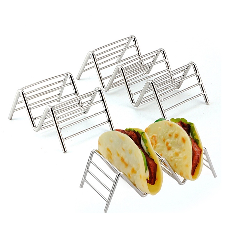 Rak Stand Holder Taco Makanan Meksiko 1-4 Slot Bahan Stainless Steel