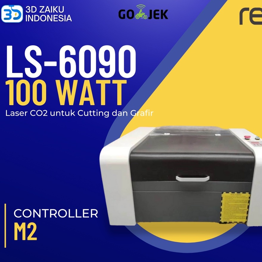 Zaiku CNC LS-6090 dengan 100 Watt Laser CO2 untuk Cutting dan Grafir