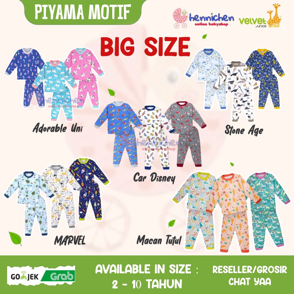 PROMO MURAH Velvet Junior Piyama DREAMWEAR Big Size BOY GIRL ROCK STAR / SWEET LLABY / LIMITED / PARADE OF JOY / DREAMLAND / INDUSTRIOUS / DISNEY CAR 2 3 4 5 6 7 8 9 10  Setelan Baju Tidur Anak