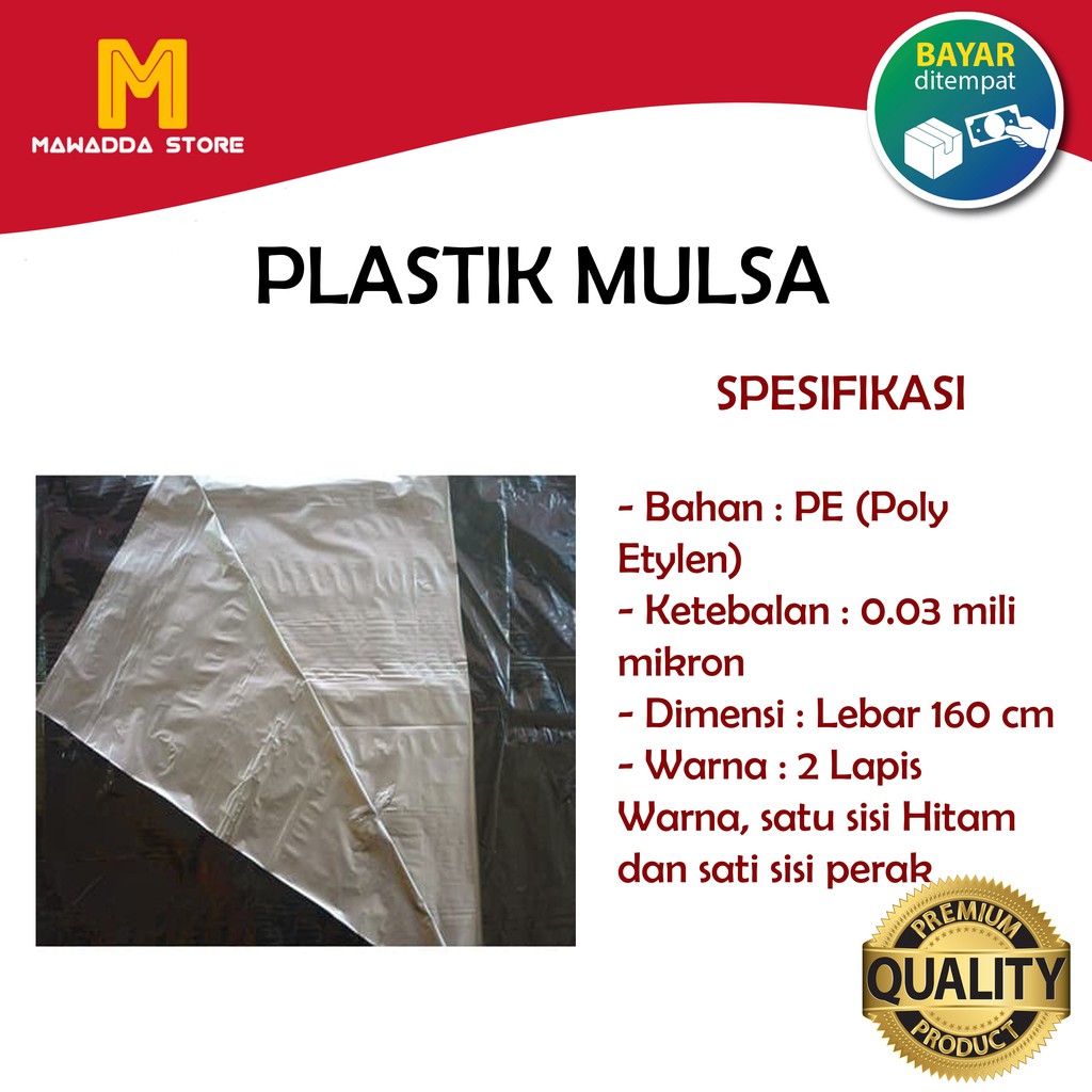 Plastik Mulsa Hitam Perak Lebar 160cm tebal 0.03mm