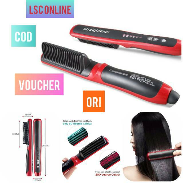 Alat Catok Rambut Lurus Sisir 908 Hair Fast Straightener 2in1 Rebonding Blow Keriting Pria Murah