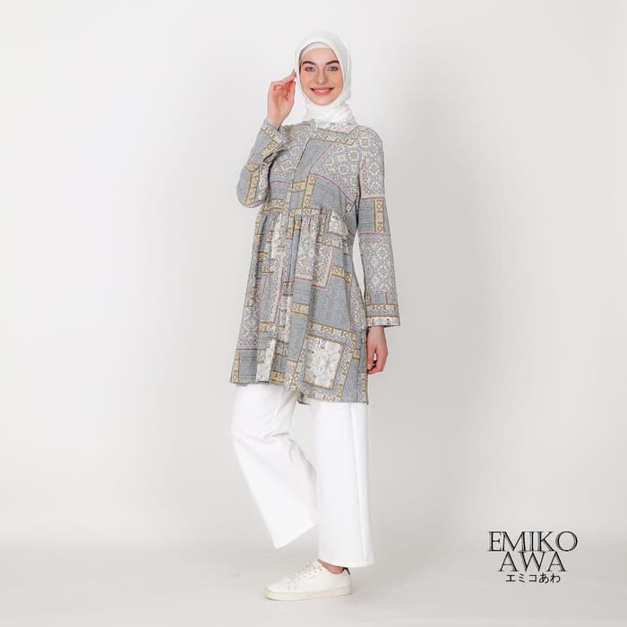 Sheshop - Baju Tunik Wanita Nadine -  Dijamin Adem Premium Jepang - Biru Muda