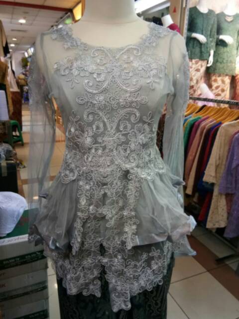 Atasan kebaya wisuda peplum pita corneli + inner-7