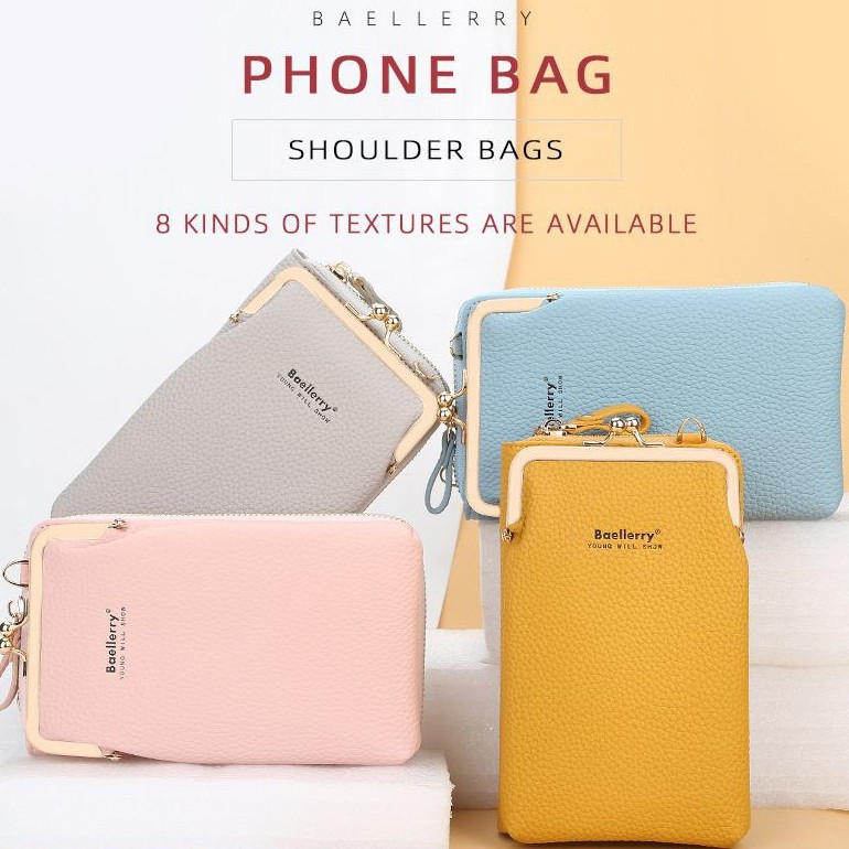 BAELERRY Tas selempang / dompet sleting / dompet panjang wanita / dompet panjang / tas dompet wanita