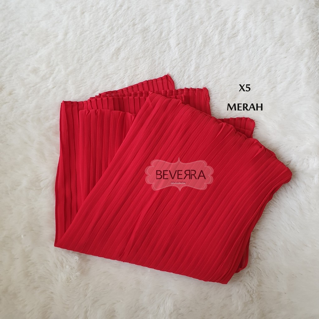 HIJAB PASHMINA PASMINA PHASMINA PLISKET PLEATED SHAWL HEAVY CHIFFON CRINKLE CRINCLE PRISKET - A30-X5 - MERAH