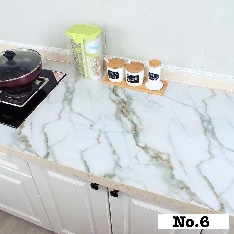 WJ288 Wallpaper Stiker 60cm x 300cm Stiker Marmer Motif Premium Marble Lemari Meja Dapur