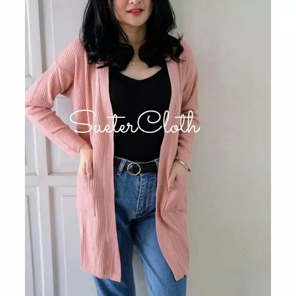 BELLE CARDIGAN PREMIUM / KARIDGAN  SAKU WANITA MURAH