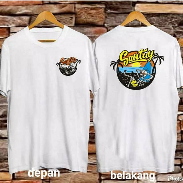 Kaos Distro Santuy Pantai Baju Kaos Pria Dewasa Keren Murah Tshirt Wanita Cotton