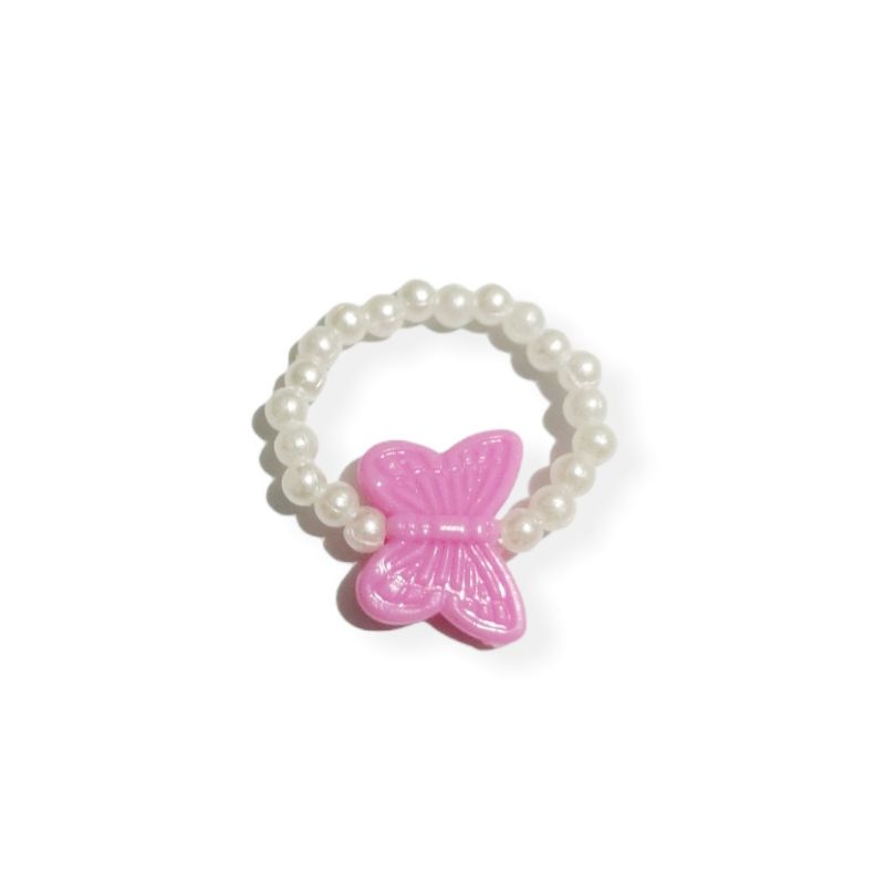 Cincin Mutiara Aesthetic Pastel Butterfly Kupu Kupu Pearl Korean Ring Korea