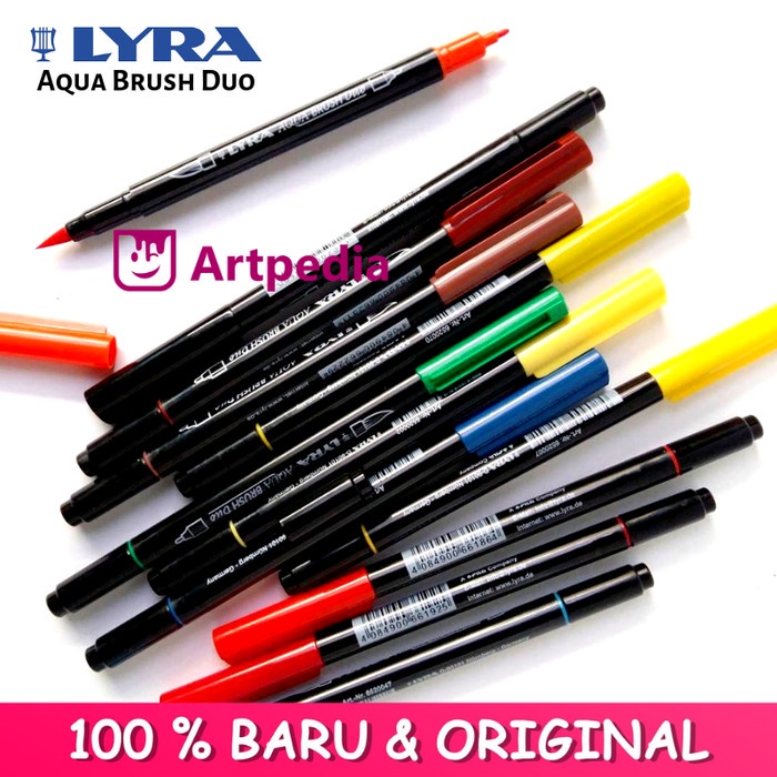 

kaligrafi-perlengkapan- lyra aqua brush duo - brush pen satuan tersedia 36 warna - cream