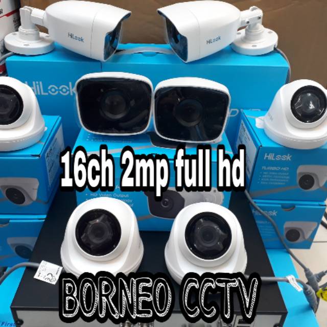 Paket kamera cctv 16ch 2mp full hd 1080p brand hilook turbo hd komplit tgl pasang