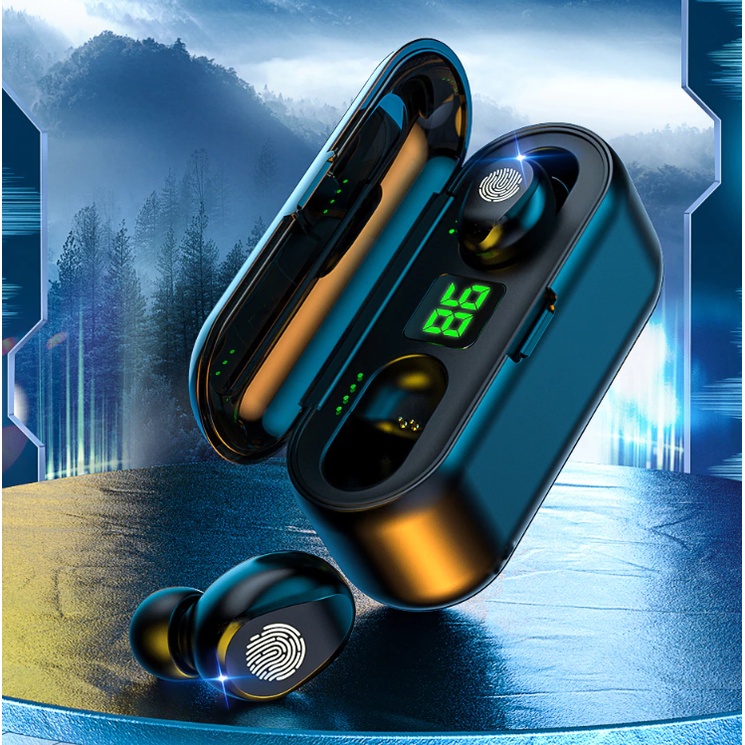 TWS F9 Earphone Bluetooth Tws Nirkabel Power Bank Headphone Display Wireless Dengan Headset mic