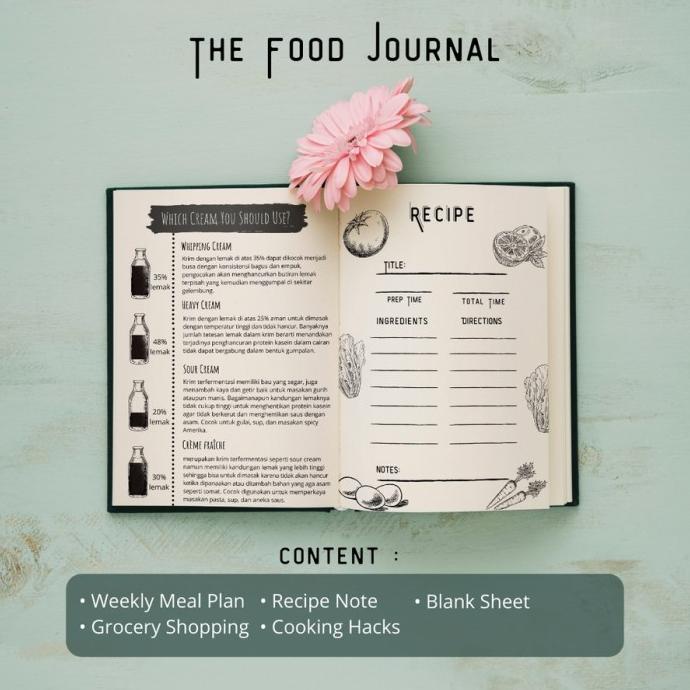

Ready Recipe Journal / The Food Journal / Buku Resep / New Black Cover