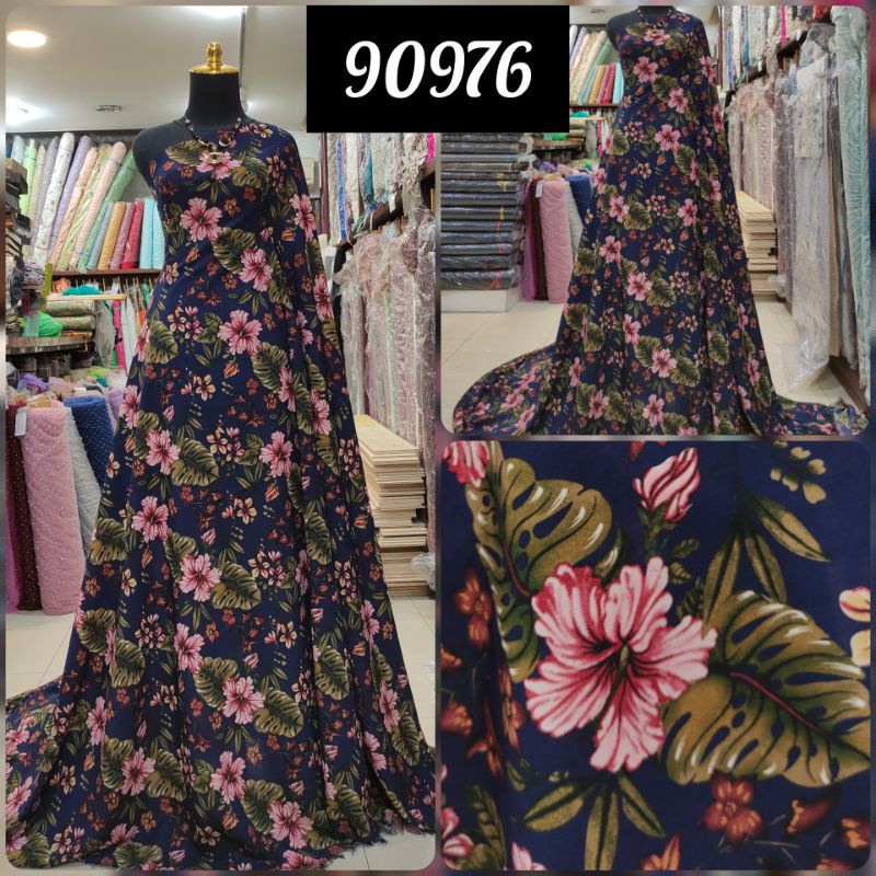 Kain Silky Motif Bunga Cantik 90976