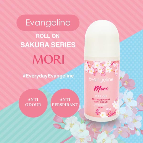 [ROLL ON | 50ML] [BPOM] Evangeline Roll On Sakura Series 50ML | Mori | Miya | Lana | Yura | Deodorant Roll