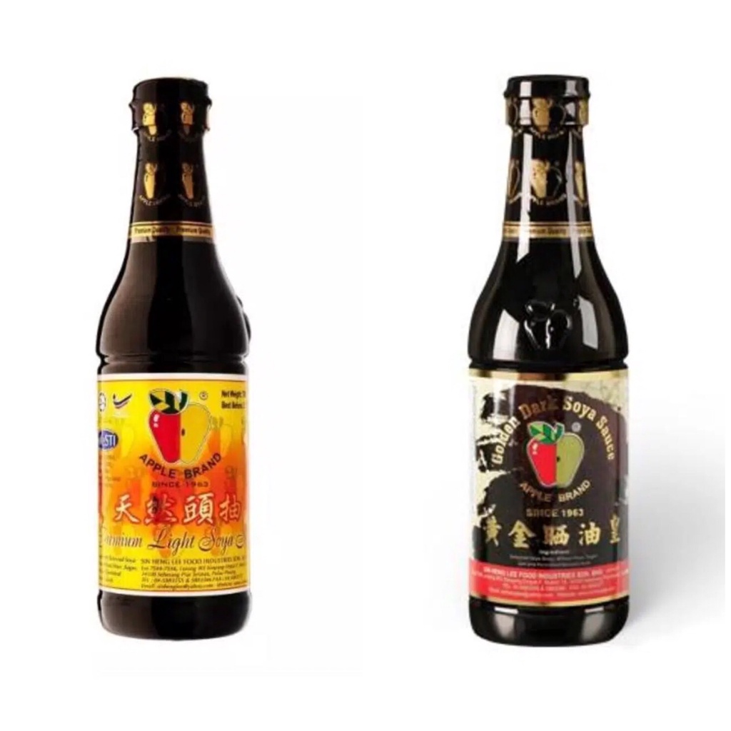 

Apple Brand Golden / Double Deluxe Light Soy Sauce 700g / Dark Soy Sauce 800g