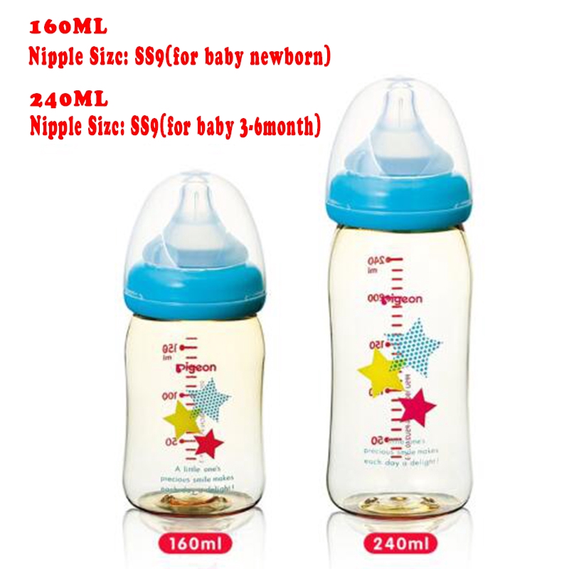 Pigeon Botol Susu Pigeon Dot Susu 160 / 240 / 330ml Leher Lebar Bahan PPSU Untuk Bayi