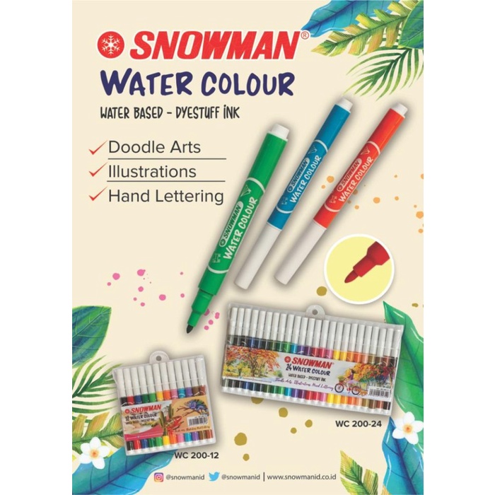 

Murah Spidol Watercolor Snowman 12 Warna Wc200 Diskon