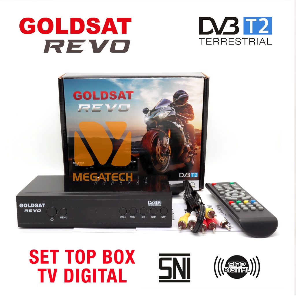 STB TV DIGITAL Set Top Box GOLDSAT REVO / STB TV Digital Receiver DVB T2 terbaik bergaransi android tv berkualitas tabung P1E9