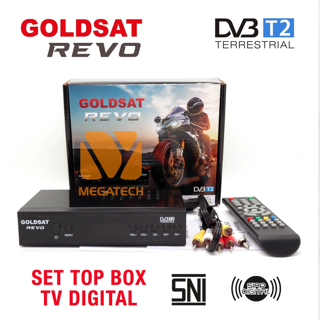 STB TV DIGITAL Set Top Box GOLDSAT REVO / STB TV Digital Receiver DVB T2 terbaik bergaransi android 