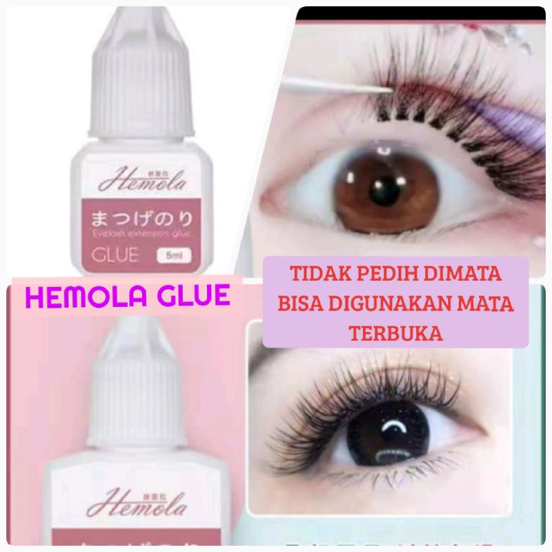 HEMOLA GLUE  LEM BULUMATA TIDAK PEDIH LEM EYELASH EXTENSION LEM KUAT DAN TIDAK PEDIH