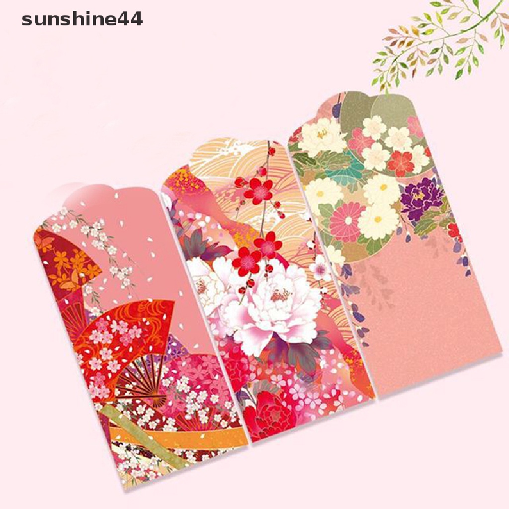 Sunshine 10PCS Amplop Angpao Tahun Baru Cina / Imlek Warna Merah