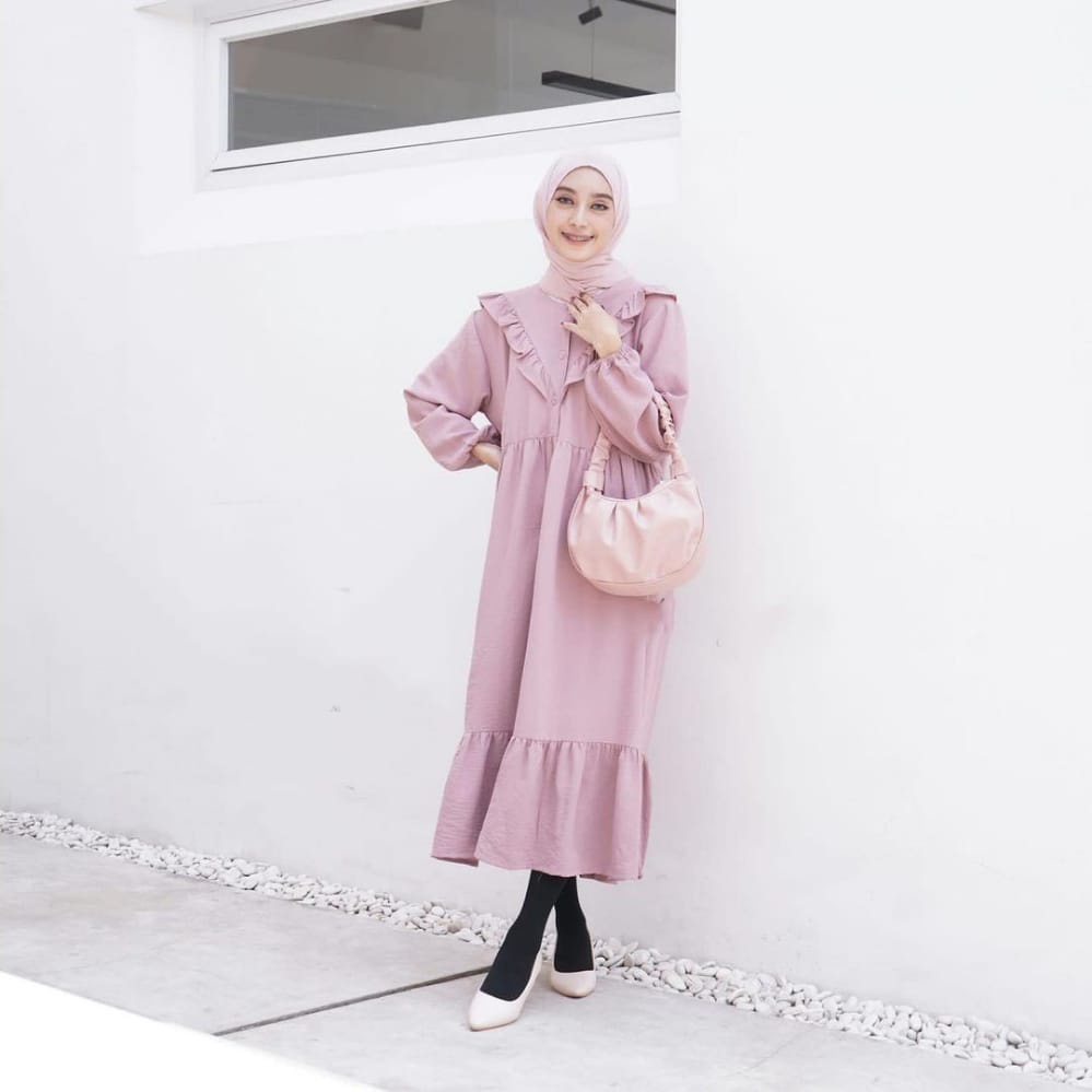 Shella midi dress | midi dress wanita | gamis busui