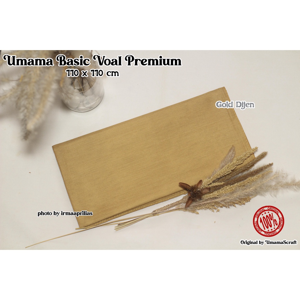 Hijab Basic Voal Umama Jilbab Segi Empat Polos Umama Kerudung Polos Segi Empat Part 2-GOLD DIJON