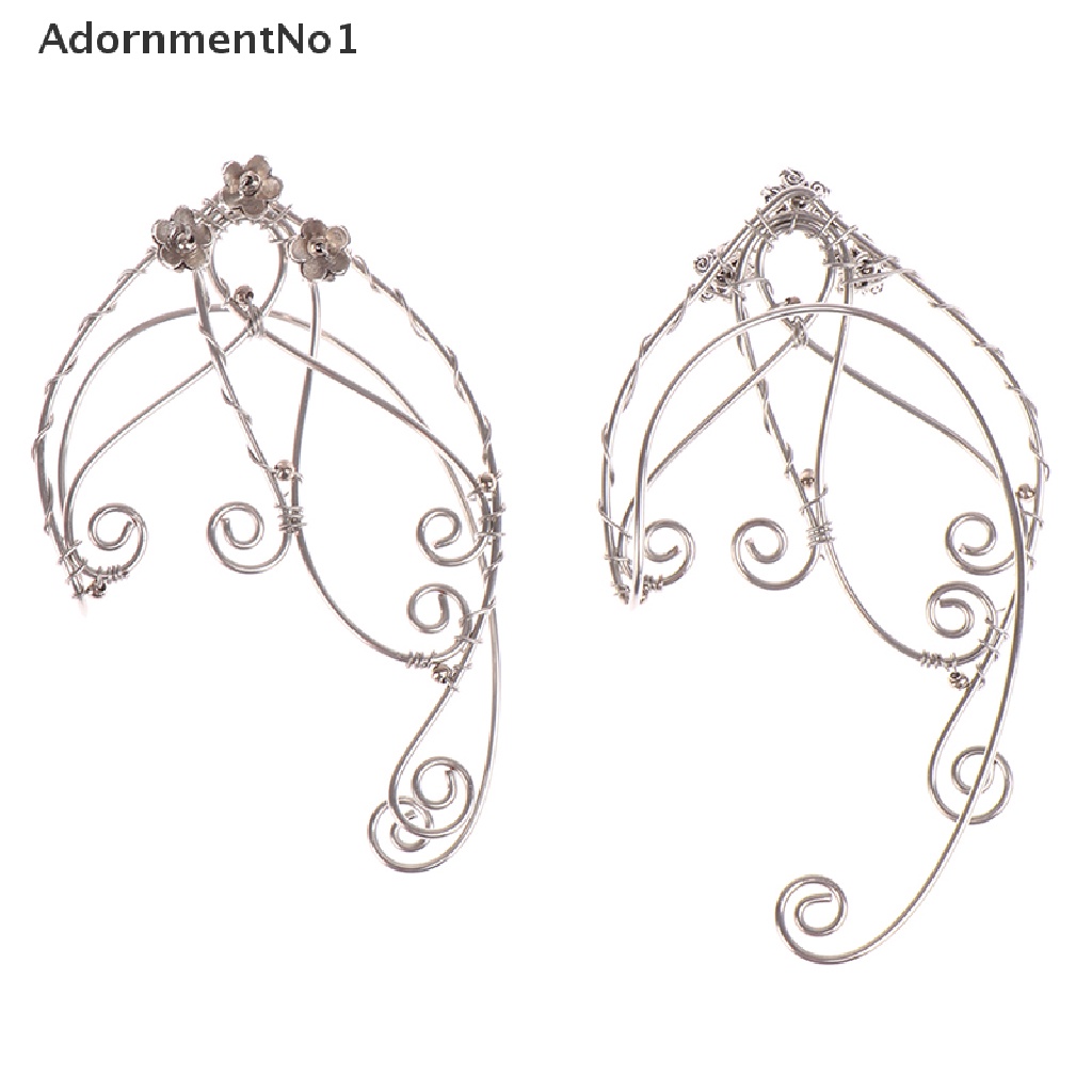 (AdornmentNo1) Anting Klip-On Desain Peri Filigree Untuk Wanita