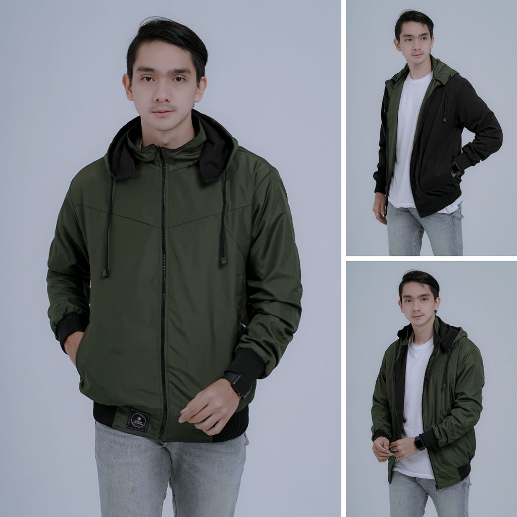 MVP - Jaket Parasut BB Polos - Jaket Parasut Bolak Balik Pria