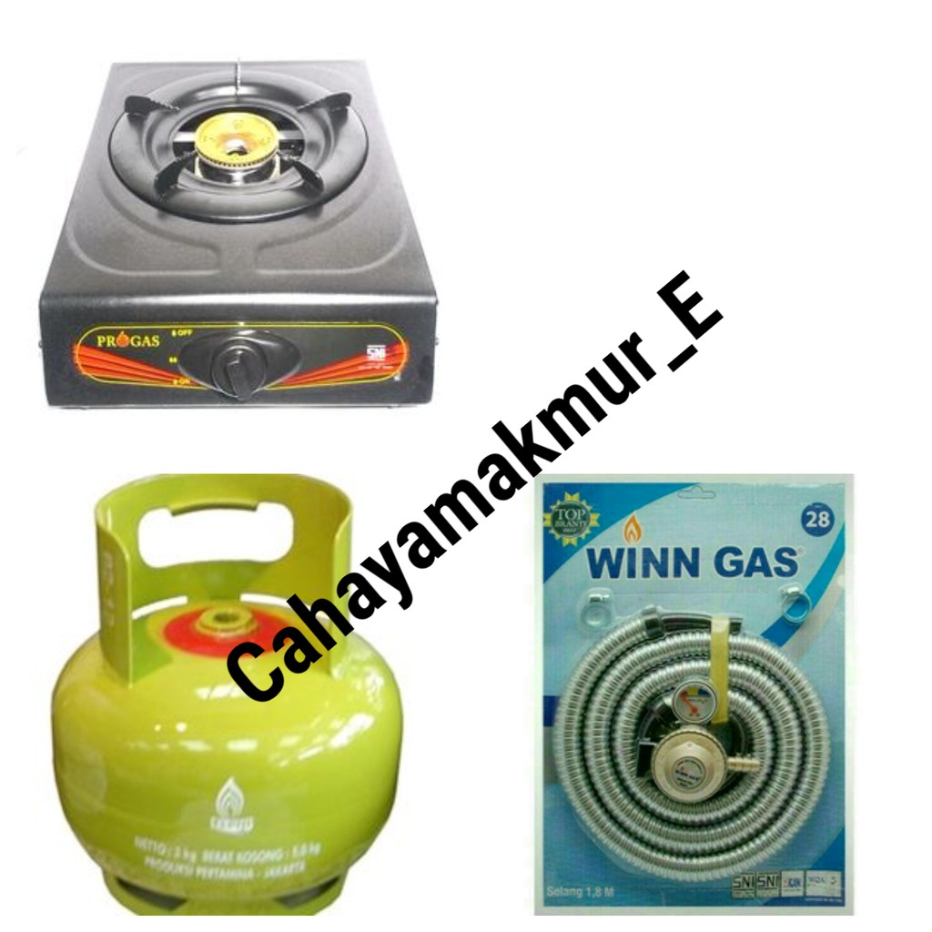 KOMPOR GAS MLS 1TUNGKU+SELANG WINN GAS+TABUNG GAS 3KG