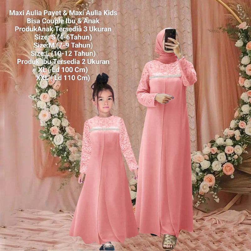 Gamis Terbaru Couple Kondangan Pasangan Ibu Dan Anak Maxi Couple Aulia Matt Moscrepe Good qualty premium