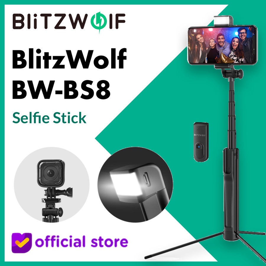 BlitzWolf BW BS8 Tongsis Selfie Stick Tripod Lipat Mirrorless Alt BS3 BS10
