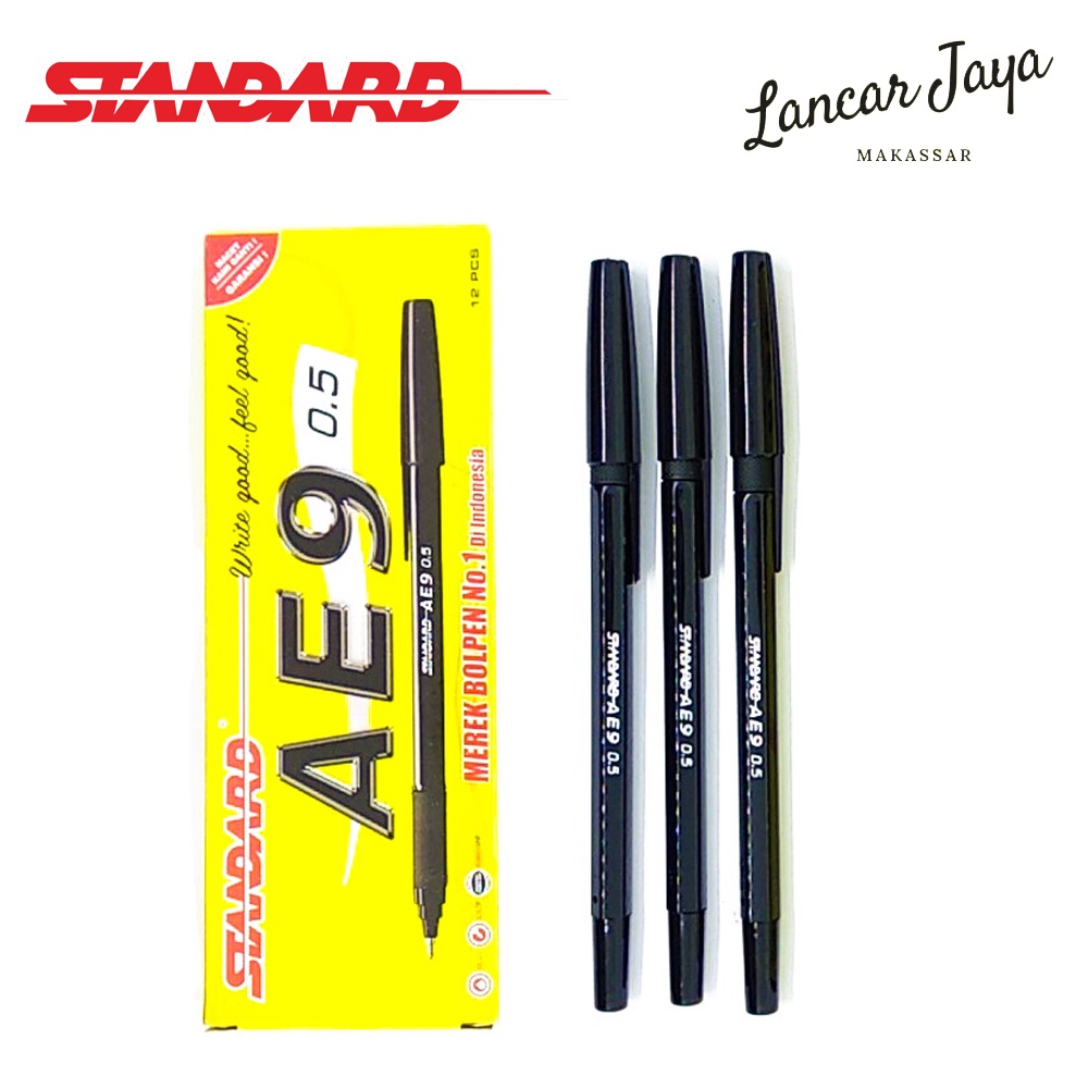 

[ 1 BOX / 12 PCS ] Ballpoint Pulpen Pen Pena Standard AE9 AE-9 0.5 mm