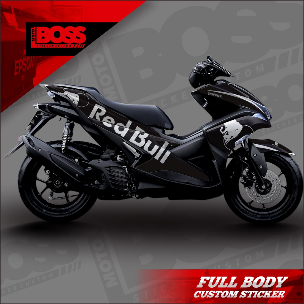 Decal Sticker Stiker Yamaha Aerox 155 Full Body Sticker Decal Aerox 155 Motif black bull