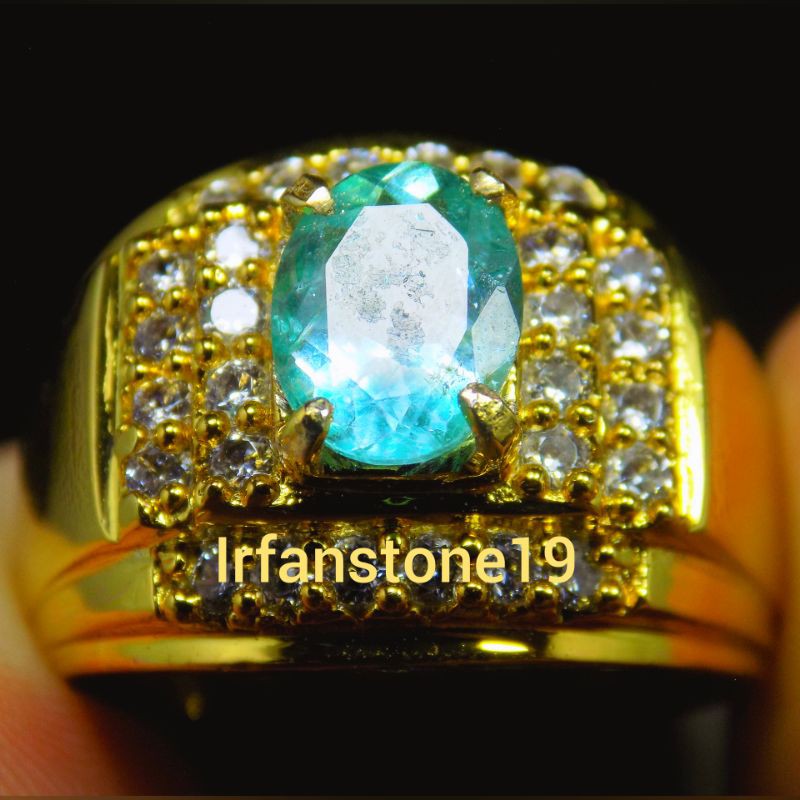 Cincin zambrud colombia coatting natural asli