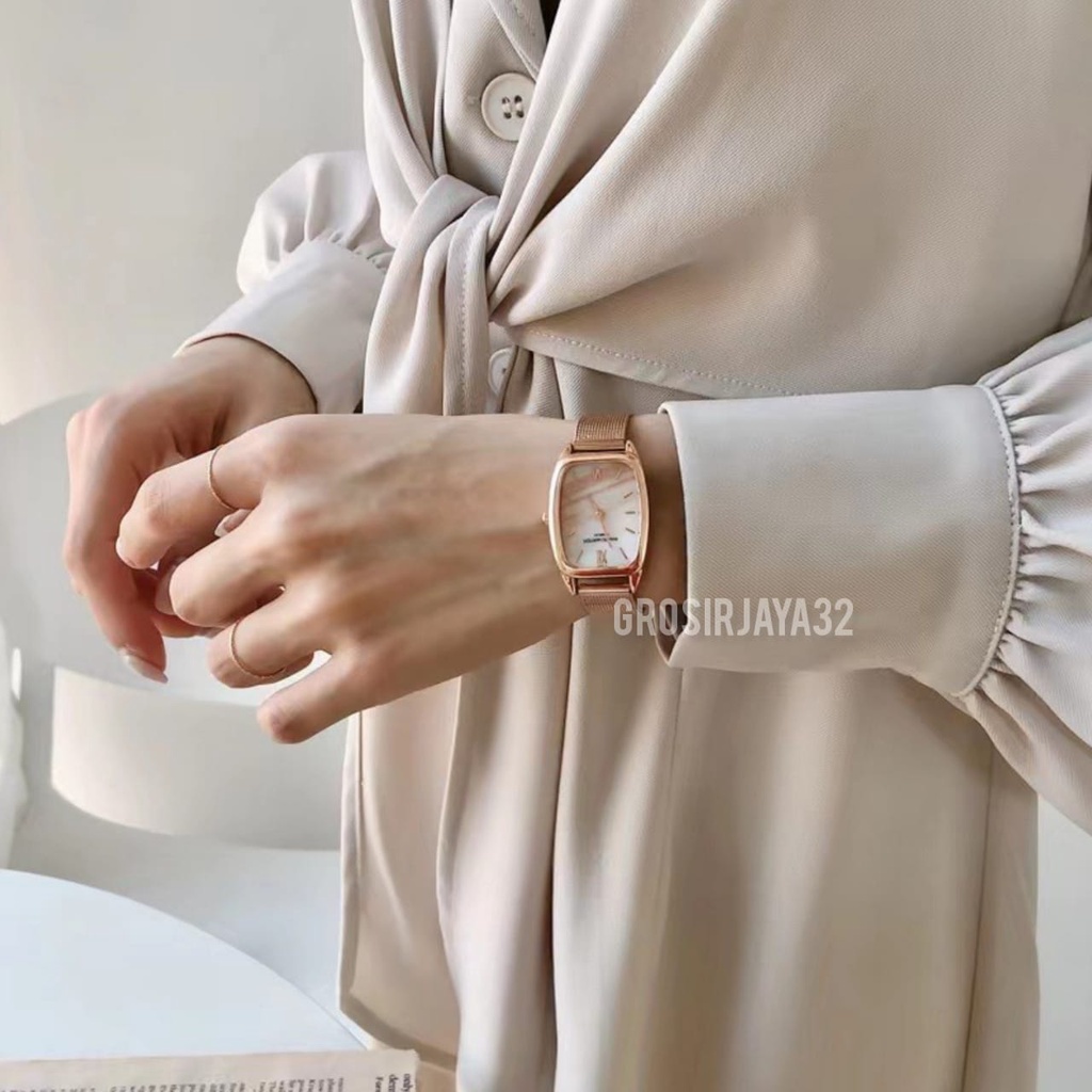 Jam Tangan Wanita ELIZA Strap Rantai Pasir Analog Quartz Korean Import GROSIRJAYA32
