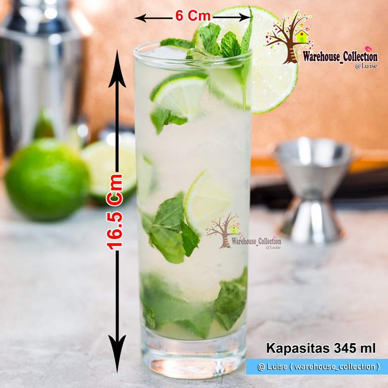 Gelas Kaca Bamboo Citinova // Gelas Panjang // Gelas Susu //Gelas Minum//Gelas Cafe