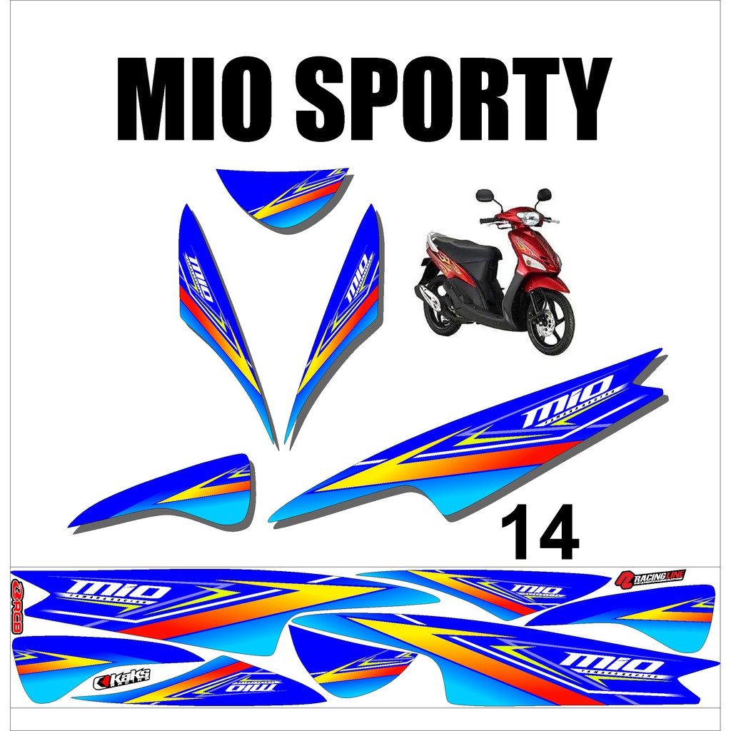 Stiker Sticker Striping Motor Variasi Yamaha MIO SPORTY Racing Murah Desain DS MIO - 14