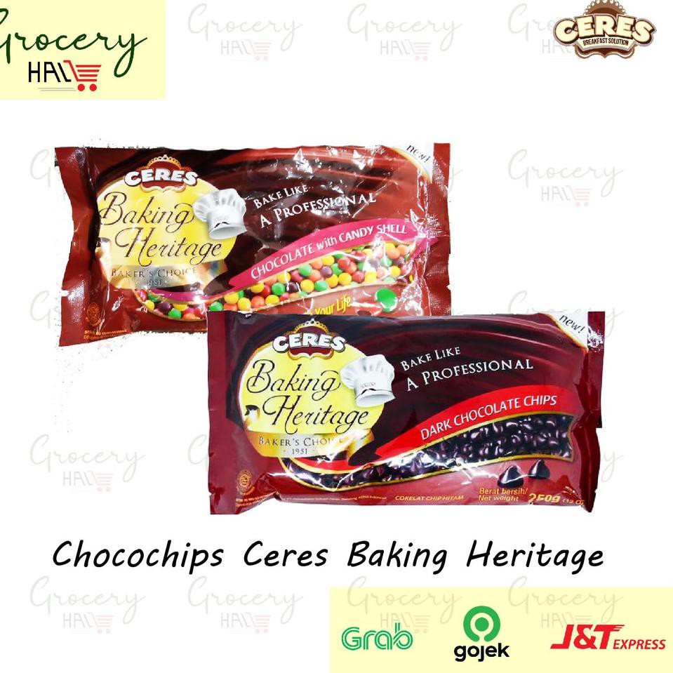 

【Ready】 READY STOCK !!! CERES BAKING HERITAGE CHOCO CHIPS 250 GRAM ( DARK CHIPS & CANDY SHELL )