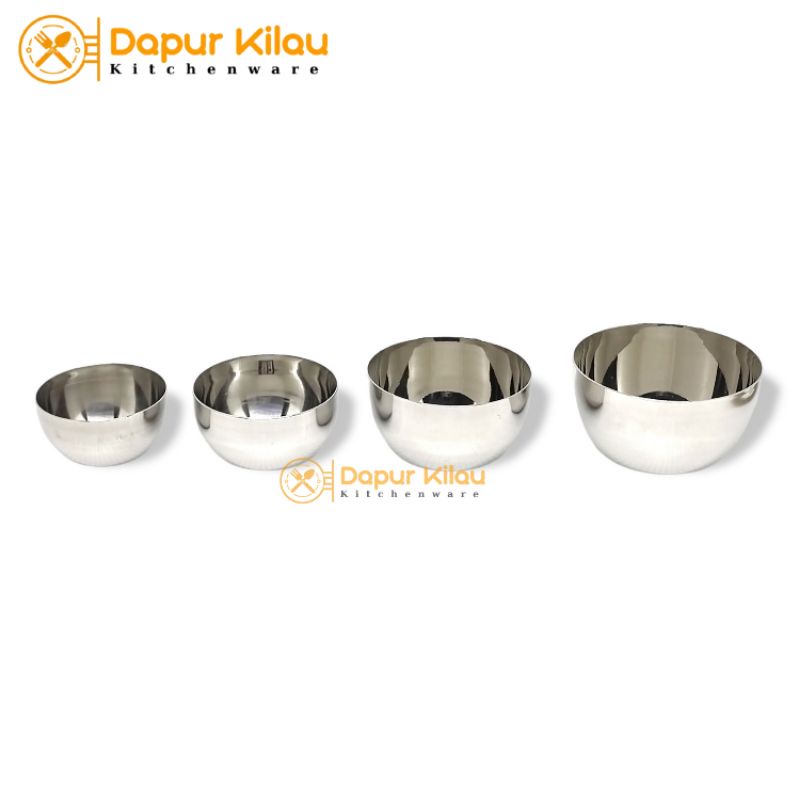 Mangkok Kecil Mini Stainless Tebal Tempat Bumbu Saos Kecap 6-8.5cm