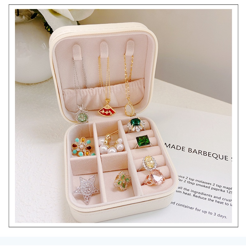 Kotak Perhiasan Jewelry Box Tempat Penyimpanan Cincin Kalung Anting Travel Size
