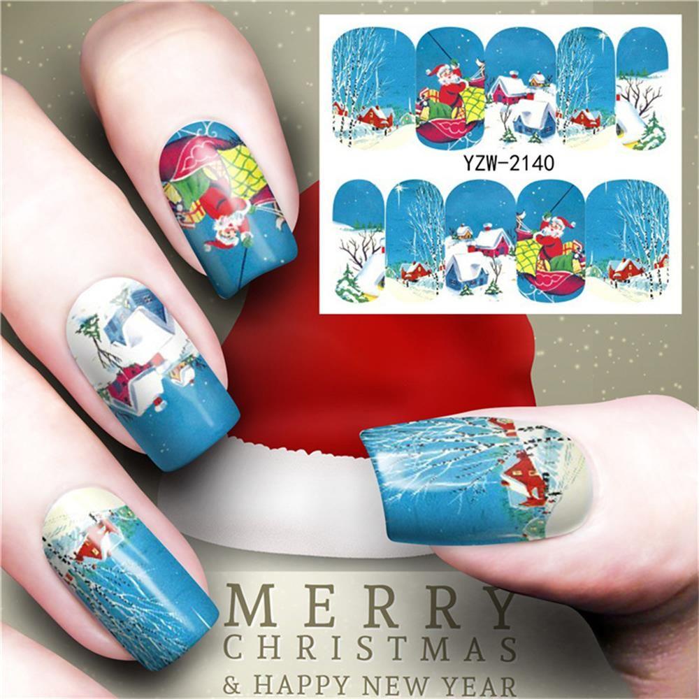 Preva Nail Art Stiker Hot Beauty Santa Claus Snowflakes Dekorasi Stiker