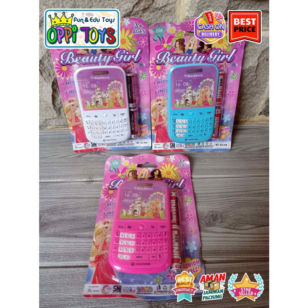 [FREE BATERAI] Mainan Anak HP Blackberry - Mainan Anak Perempuan Handphone - Mainan Telepon Handphon