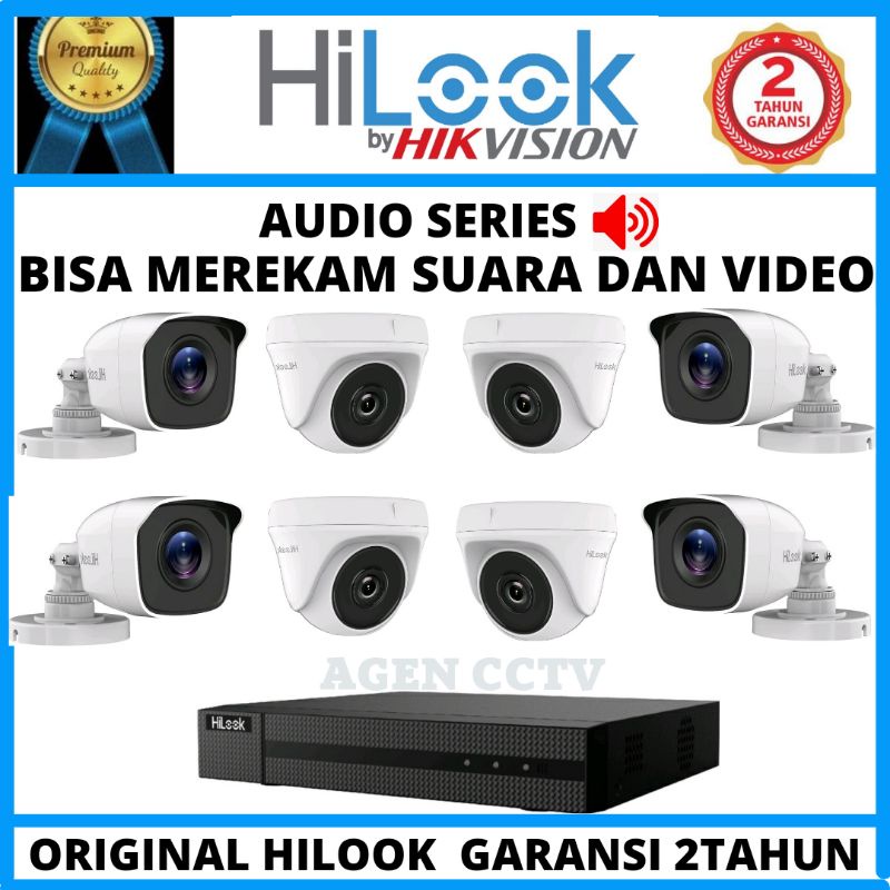 PAKET CCTV HILOOK 8 CHANNEL 8 KAMERA 2MP 1080P AUDIO BISA MEREKAM SUARA DAN VIDEO