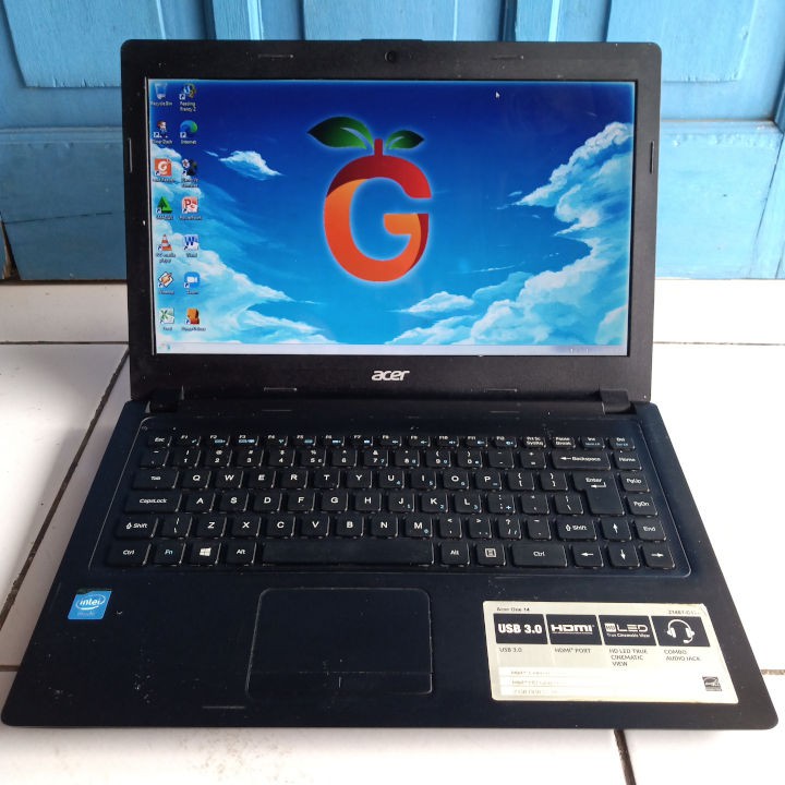 Acer Z1401-C13A Slim Tipis Intel Celeron N2840 Laptop Second Bekas Hitam RAM 2GB HDD 500GB HDMI