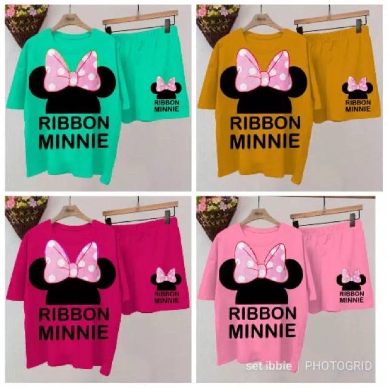 SET SETELAN RIBBON MINNIE / SETELAN RIBBON KAOS + CELANA / SETELAN MICKEY SET MICKEY RIBBON